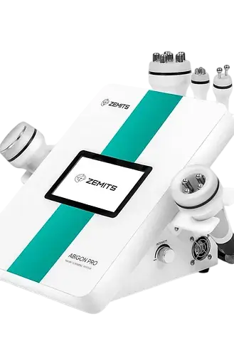 Zemits Abicon Pro multifunctional skincare device with various applicators.