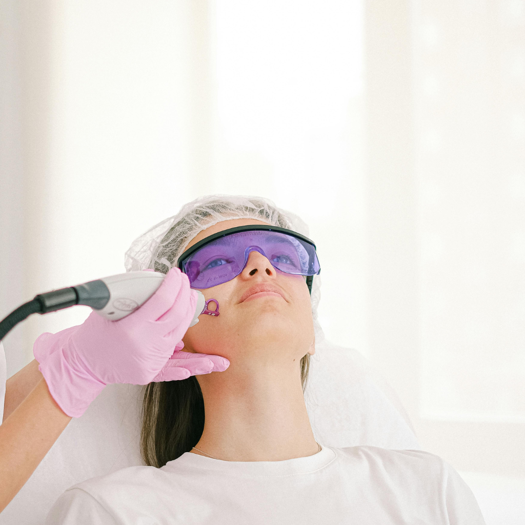 CO2 laser treatment to improve skin texture, tone, and rejuvenation.
