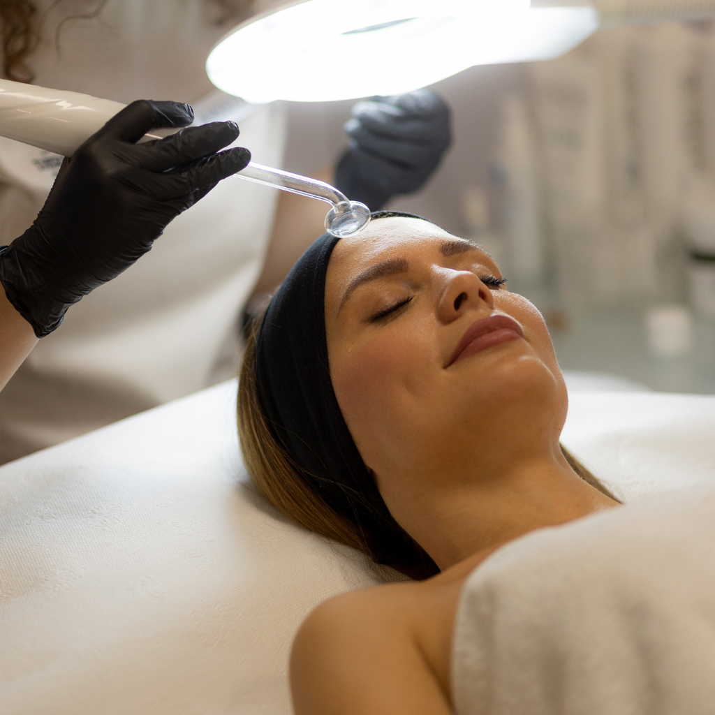 High Frequency treatment to target acne, reduce bacteria, and promote clearer skin.